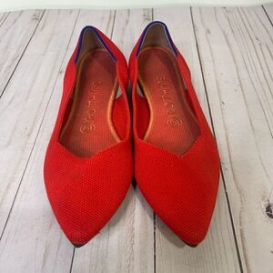 Rothy’s Red Pointed Toe Ballet Flats